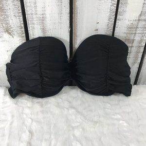 Black push-up bikini top ruching